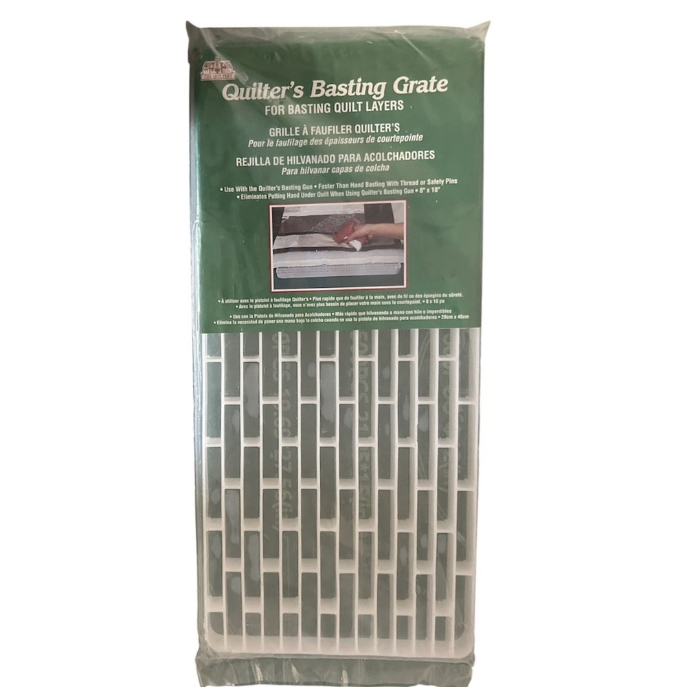Quilter's Basting Grate Vintage White 8"x18" Sewing Tool for Quilt Layers 413Q